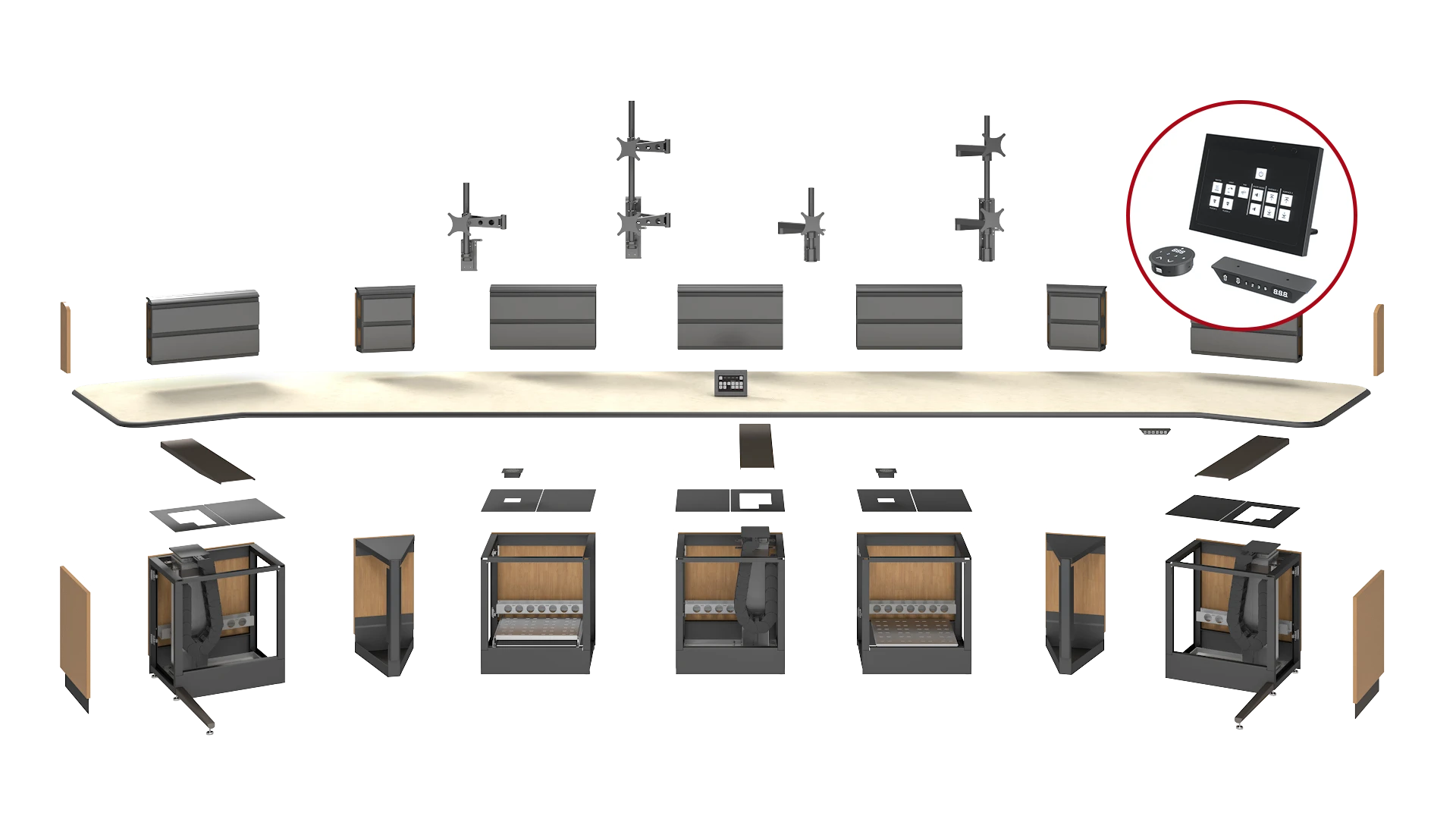 Console exploded view | Tresco Consoles